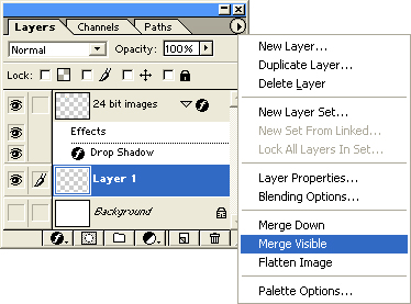 Merging layers to keep the drop-shadow